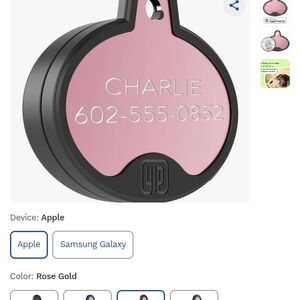 Elegant Pink Dog ID Tag